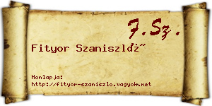 Fityor Szaniszló névjegykártya